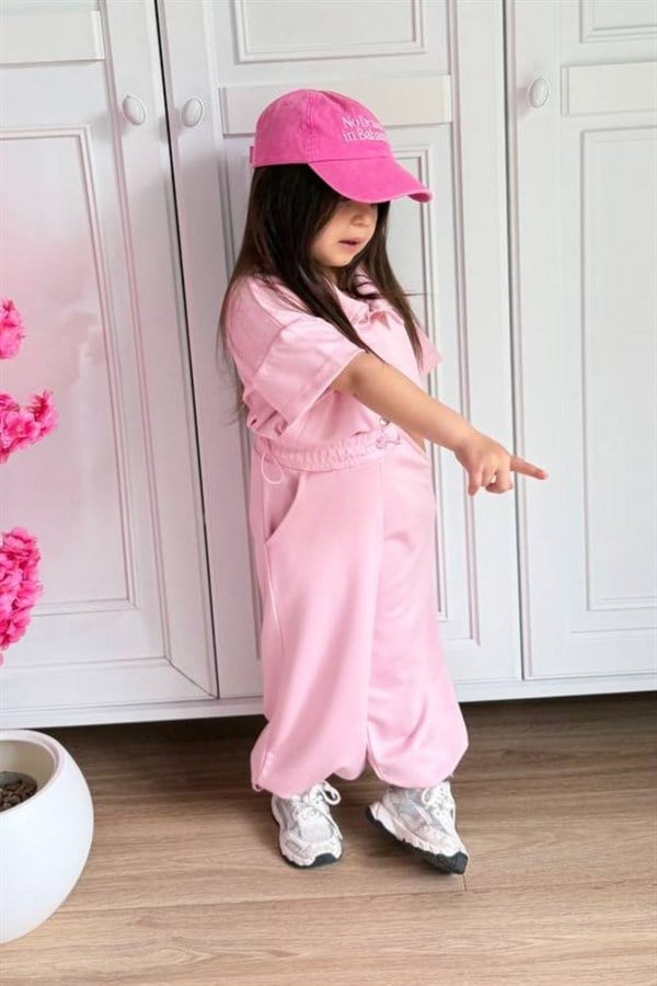 Kız Çocuk Oys. Kumaş Pembe İkili Takım