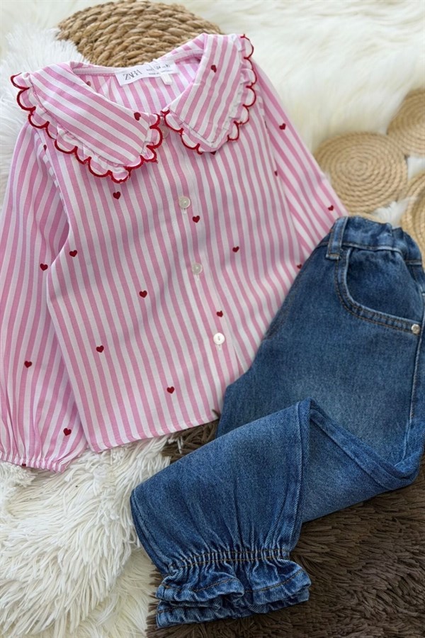 Kız Çocuk Pinterest Gömlek Jean Takım