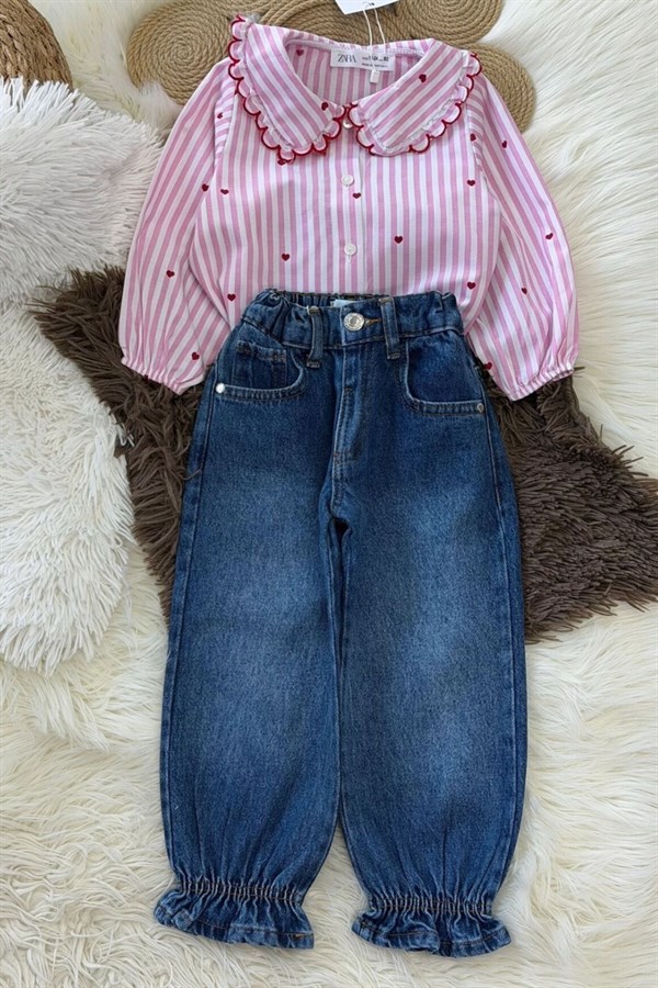 Kız Çocuk Pinterest Gömlek Jean Takım