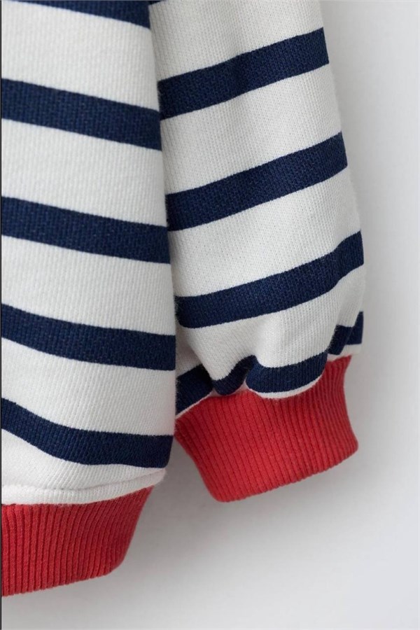 Kız Çocuk Polo Yaka  Milano Çizgili Sweat