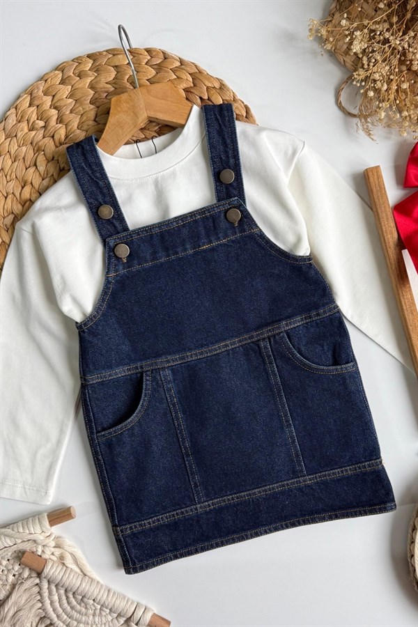 Kız Çocuk Premium Jile Laci Denim Elbise