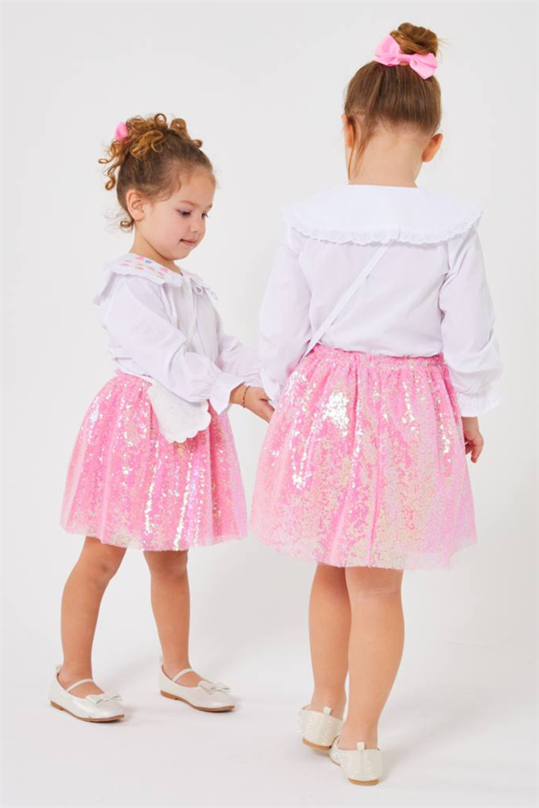 Kız Çocuk Pul Etekli & Çantalı Takım