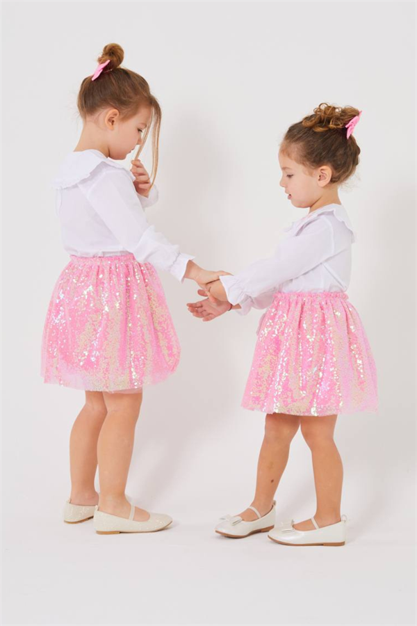 Kız Çocuk Pul Etekli & Çantalı Takım