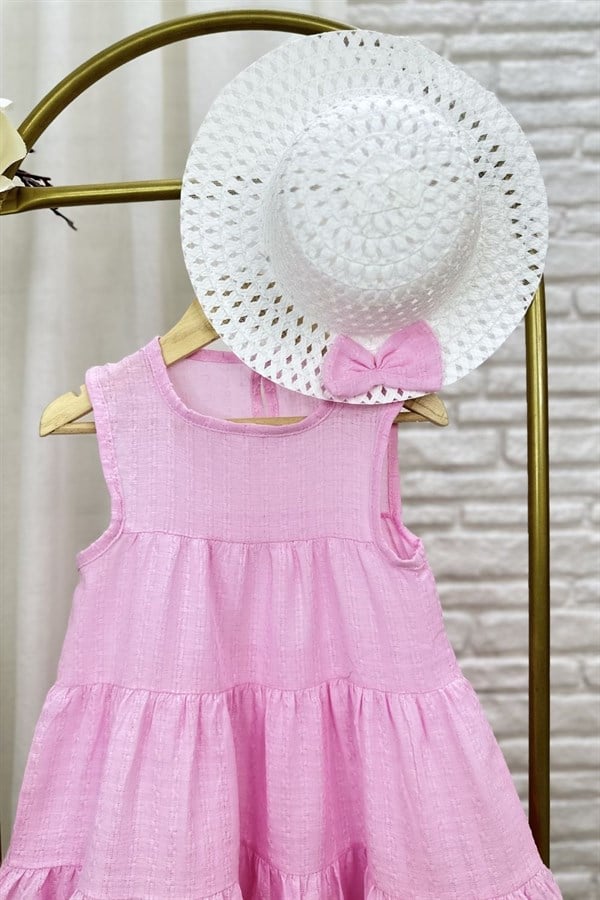 Kız Çocuk Şapka Dahil Pembe Elbise