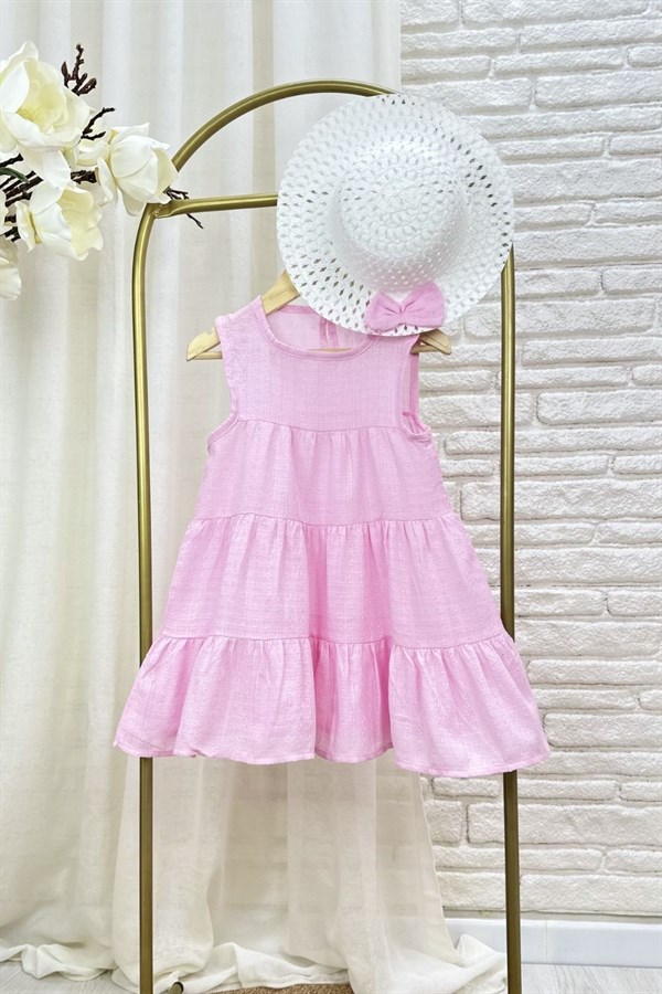 Kız Çocuk Şapka Dahil Pembe Elbise