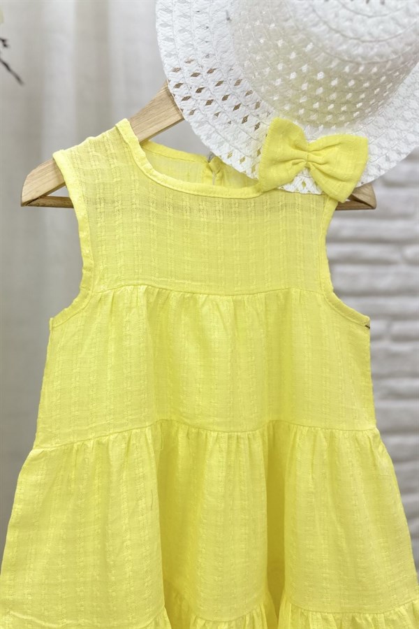 Kız Çocuk Şapka Dahil Sarı Elbise