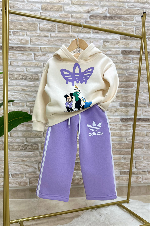 Kız Çocuk Şardonlu Ekru Lila Adids Takım