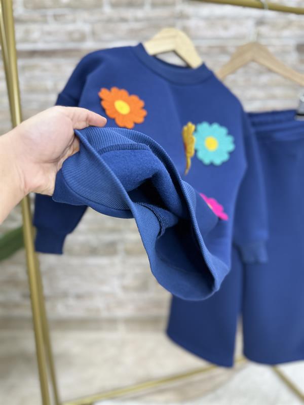 Kız Çocuk Şardonlu Papatyalı Laci Bol paça Takım