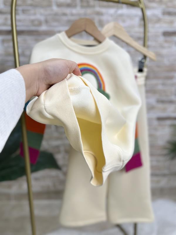 Kız Çocuk Şardonlu Süzene Örmeli Gökkuşağı Takım