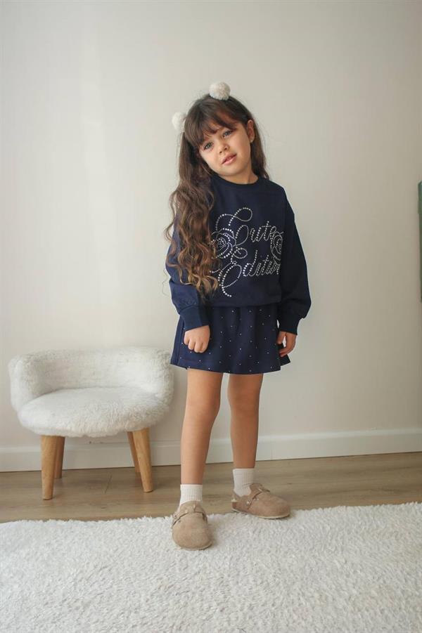Kız Çocuk Sweat & Etekli Şort Takım