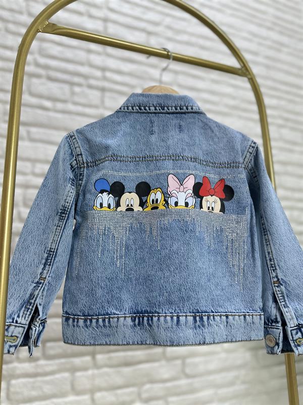 Kız Çocuk Taşlı Friends Kot Ceket