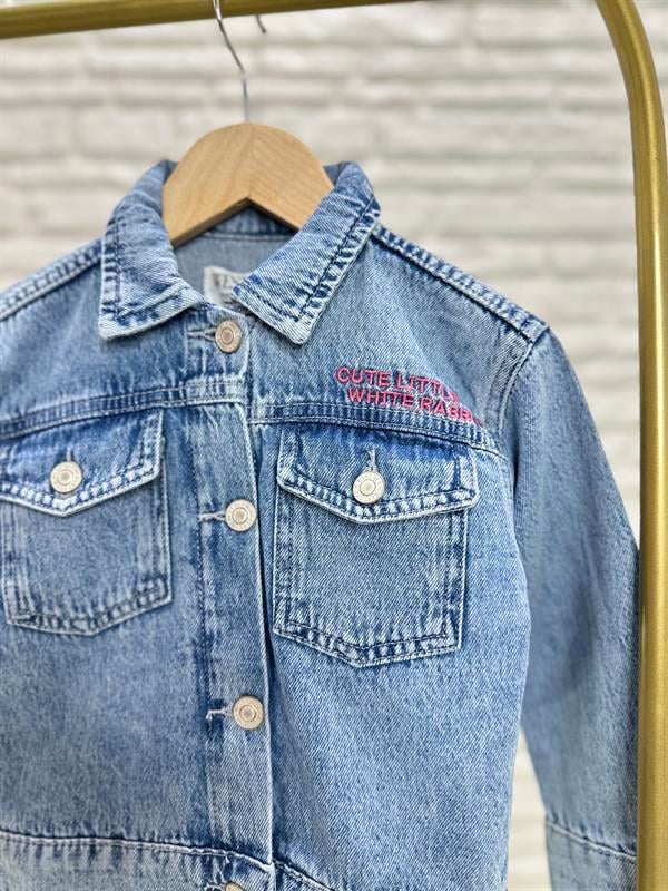 Kız Çocuk Tavşanlı Kot Ceket 