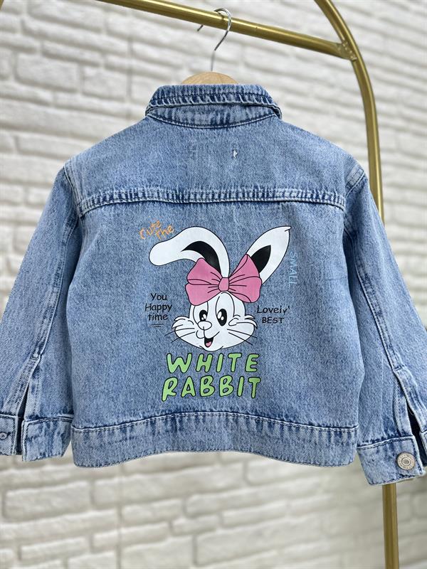 Kız Çocuk Tavşanlı Kot Ceket 