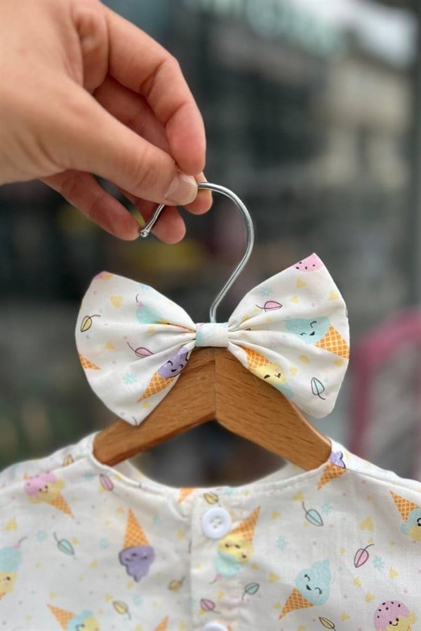 Kız Çocuk  Toka Dahil Dondurmalı Baloon Etekl Takım