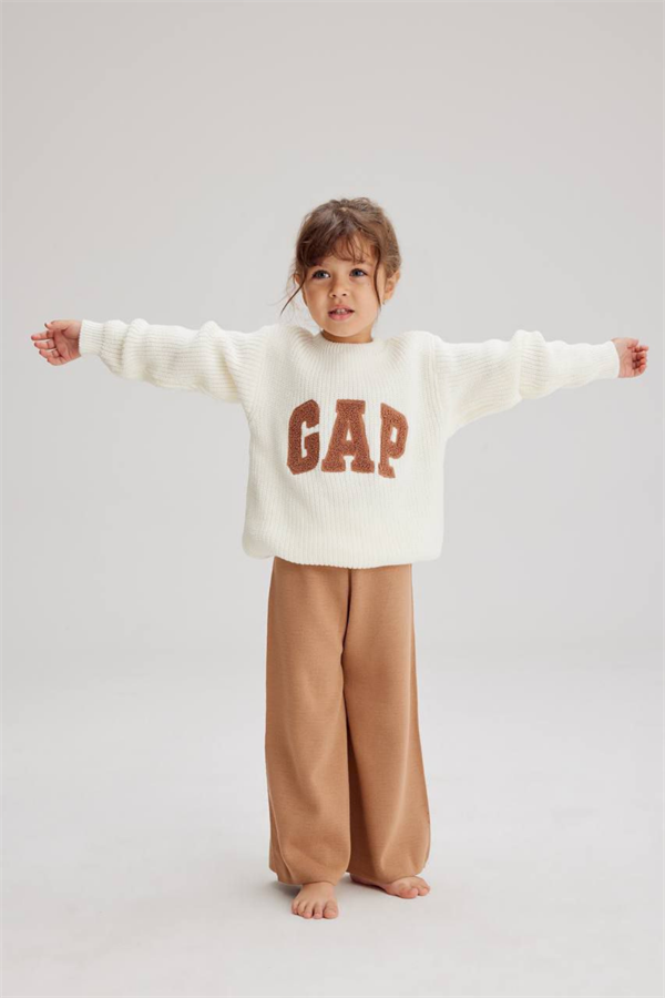 Kız Çocuk Triko Ekru Kahve Gap Takım