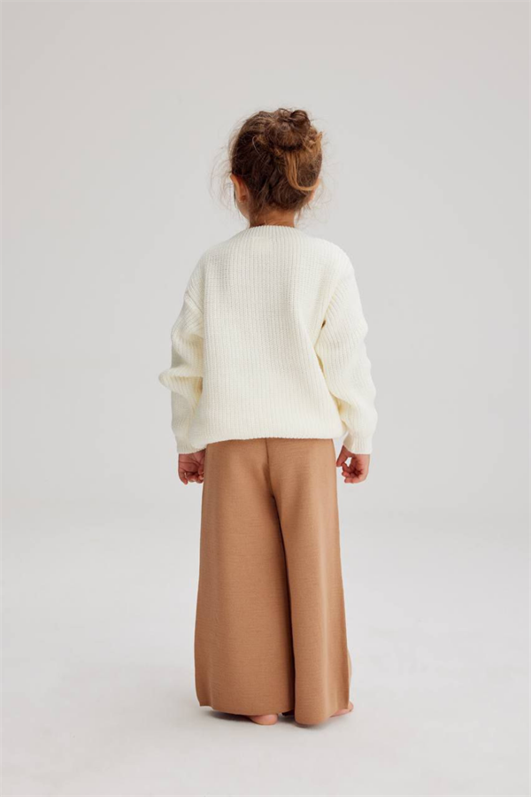 Kız Çocuk Triko Ekru Kahve Gap Takım