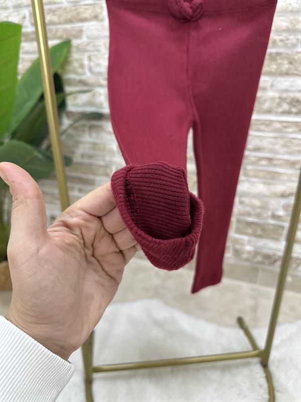 Kız Çocuk Triko Kırmızı Tayt