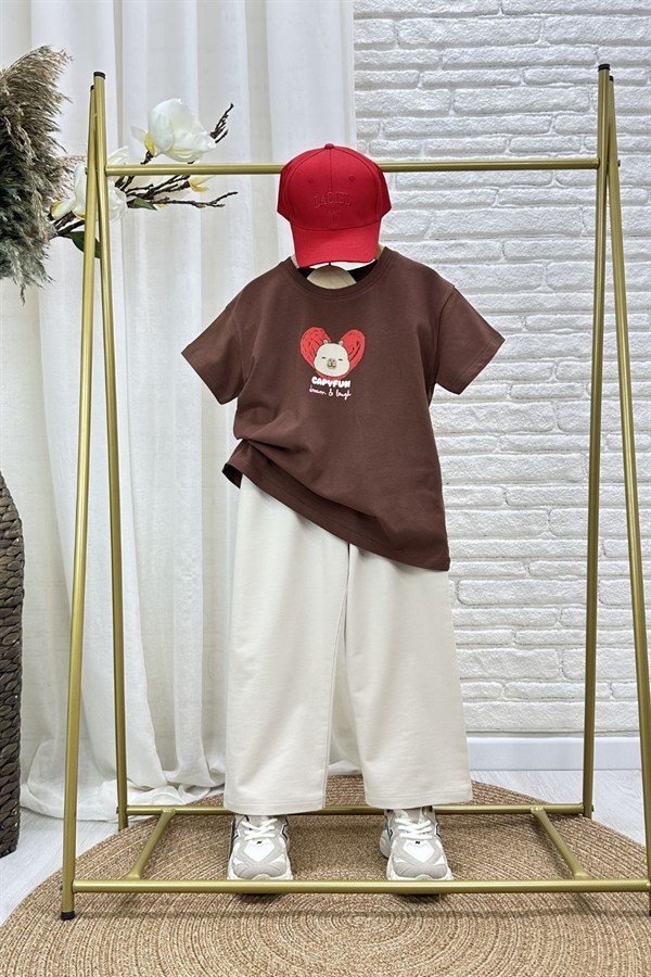 Kız Çocuk Tshirtlü Capypara İkili Takım