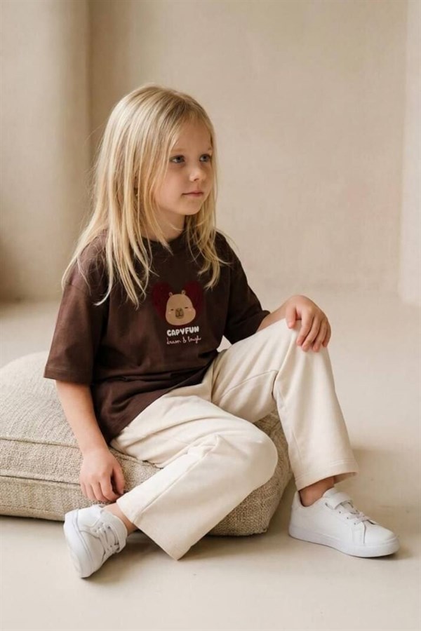 Kız Çocuk Tshirtlü Capypara İkili Takım