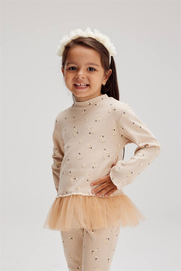 Kız Çocuk Tütü Detaylı Kaşkorse İspanyol Tayt Takım