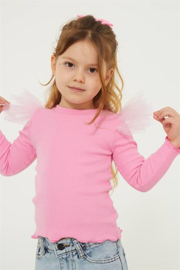 Kız Çocuk Tütü Detaylı Nakışlı Jeans Takim 