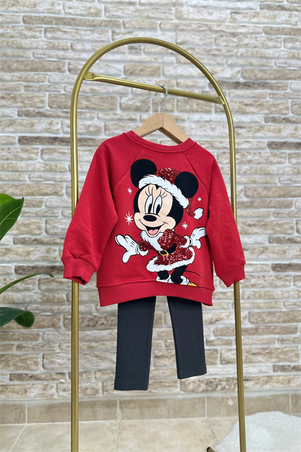 Kız Çocuk Yeni Yıl Minnie Taytlı Takım