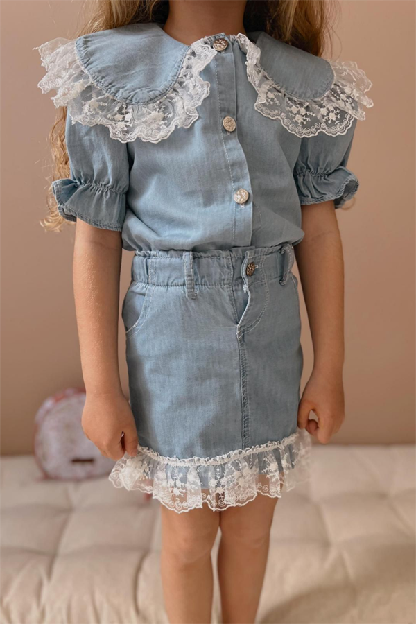 Kot Etekli Güpür Detaylı Takım