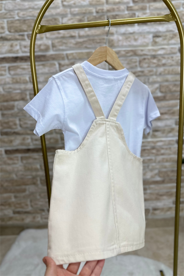 Krem Minnie Denim Jile Elbise