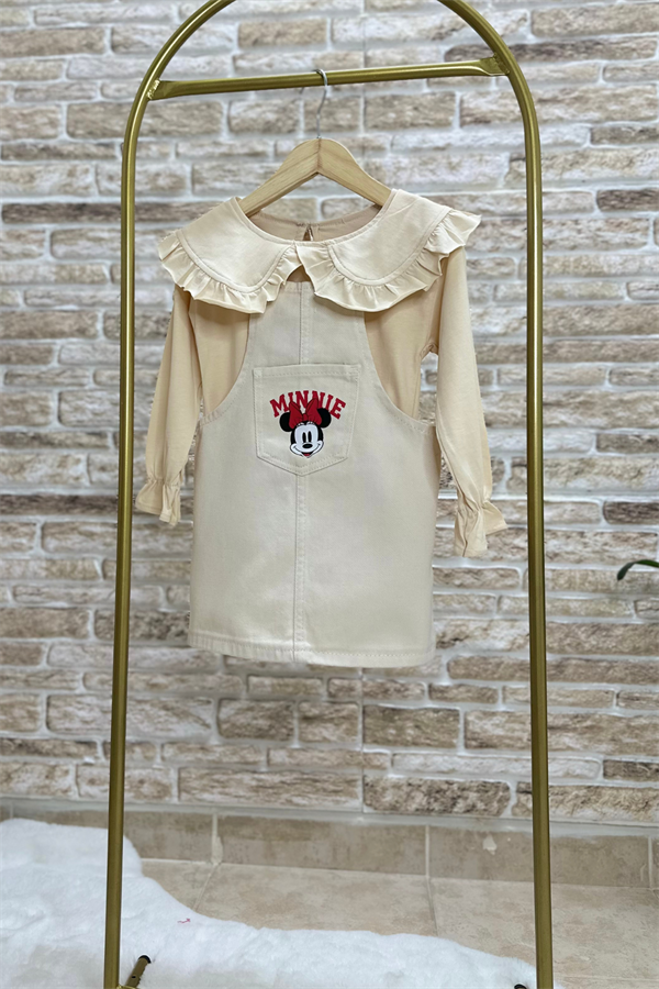 Krem Minnie Denim Jile Elbise