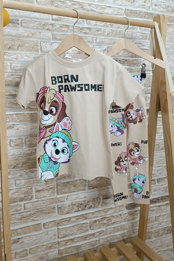 Krem Tshirtlu Pawpatrol Taytlı Takım