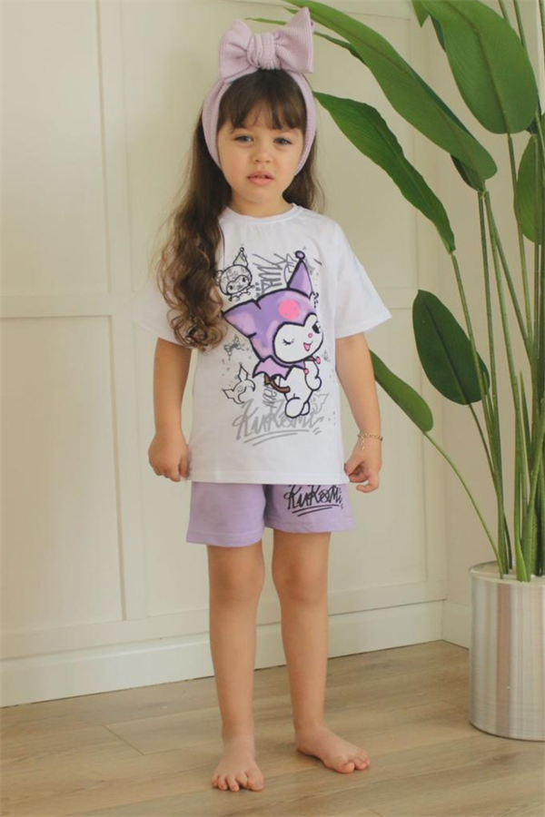 Kuromi Lila Şortlu Takım