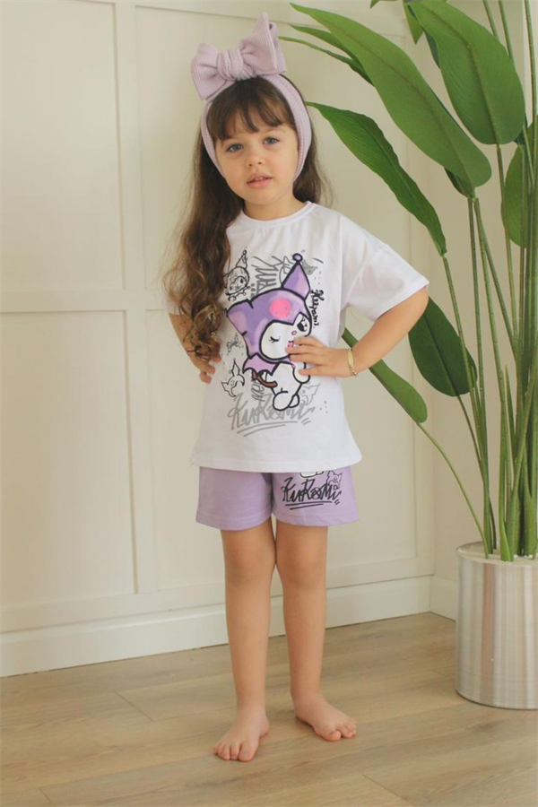 Kuromi Lila Şortlu Takım