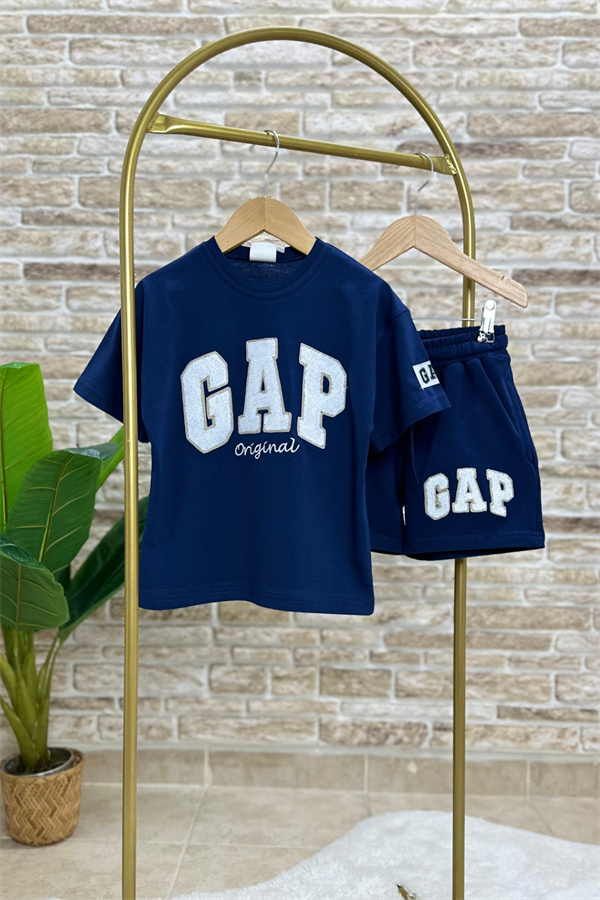 Lacivert Gap Şortlu Takım