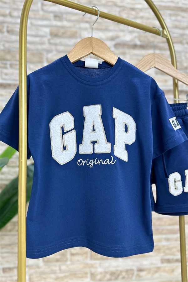 Lacivert Gap Şortlu Takım