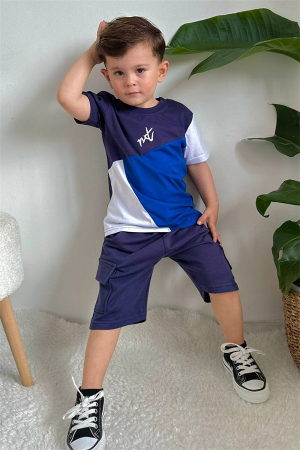 Lacivert Next  Kargo Cepli Şortlu Takım