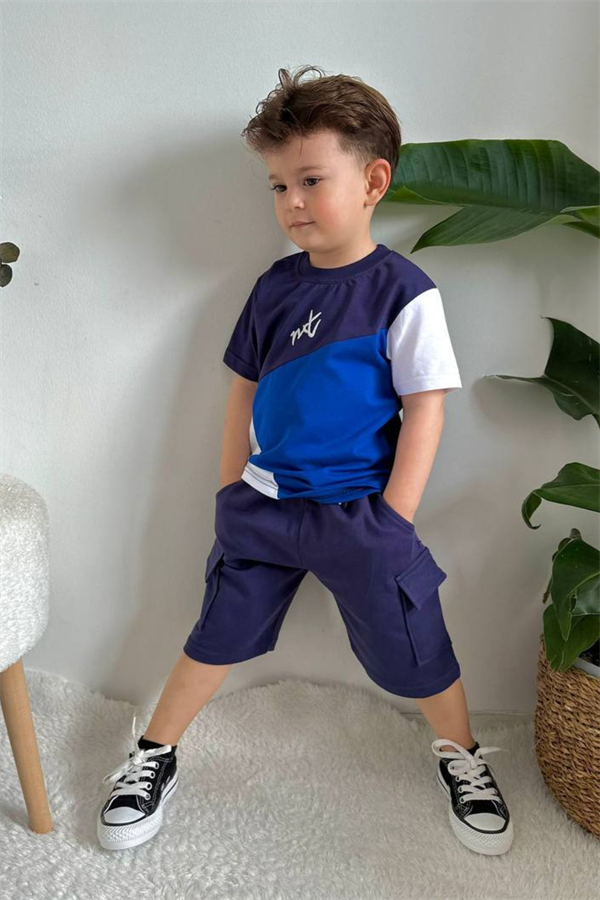 Lacivert Next  Kargo Cepli Şortlu Takım