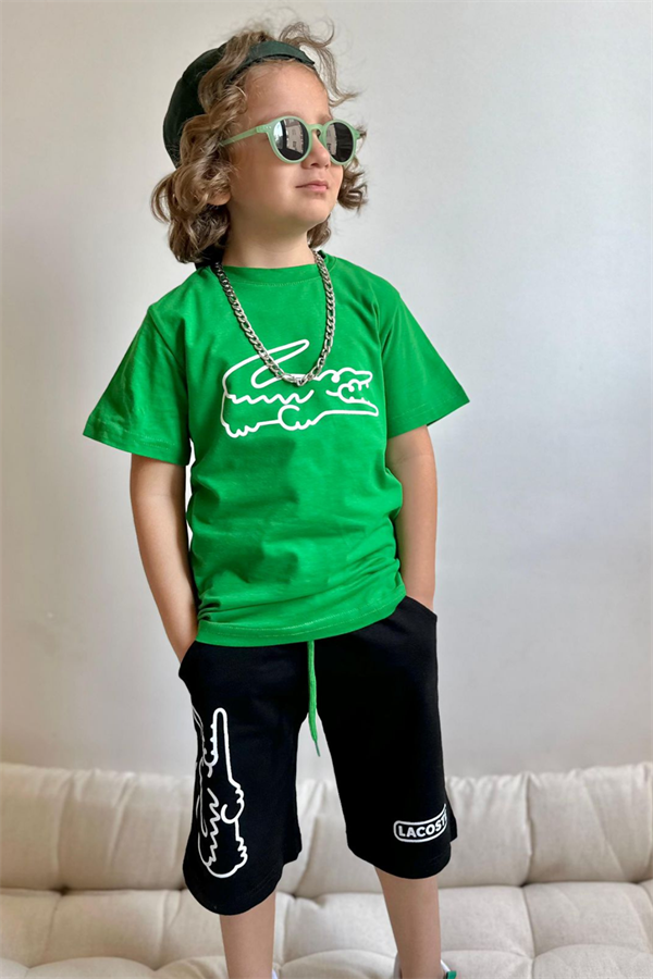 Lacoste Yeşil Siyah Şortlu Takım