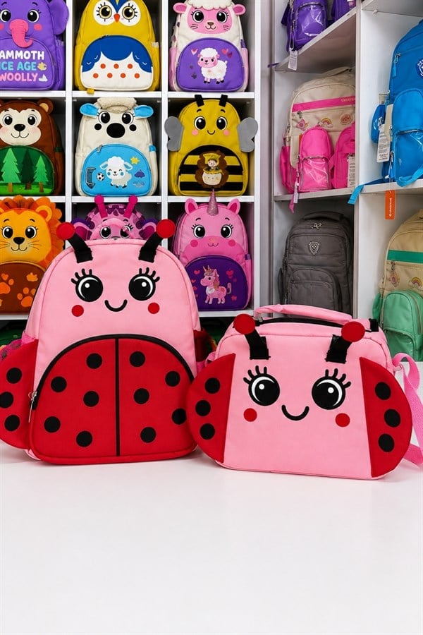Ladybug 2li Set Anaokulu Kreş Boy Çanta & Beslenme Çantası