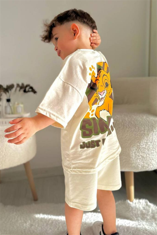 Lion King Krem Şortlu Takım