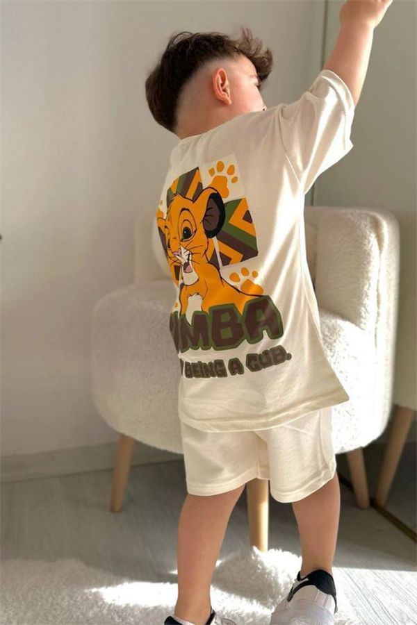 Lion King Krem Şortlu Takım