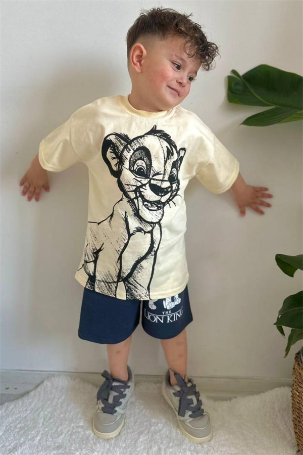 Lion King Lacivert Şortlu Takım