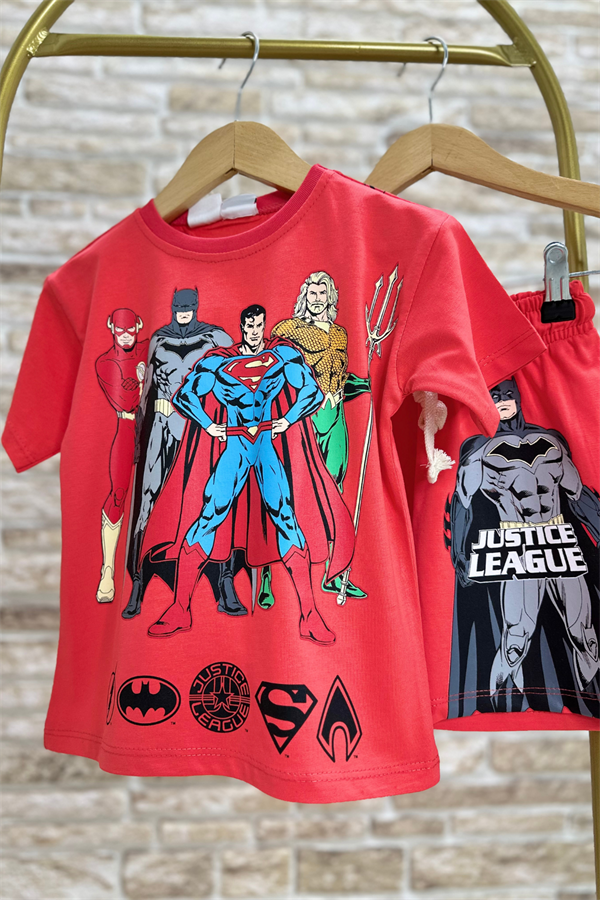 Erkek Çocuk Marvel Kırmızı Şortlu Takım