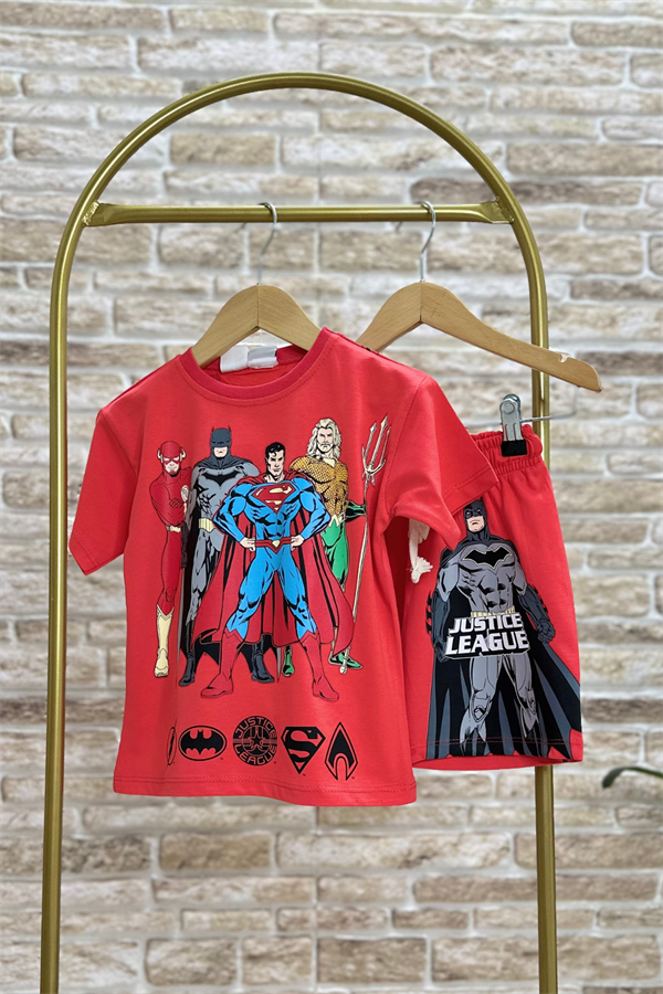 Erkek Çocuk Marvel Kırmızı Şortlu Takım
