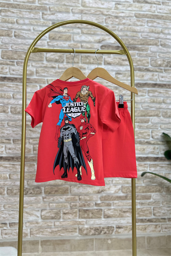 Erkek Çocuk Marvel Kırmızı Şortlu Takım