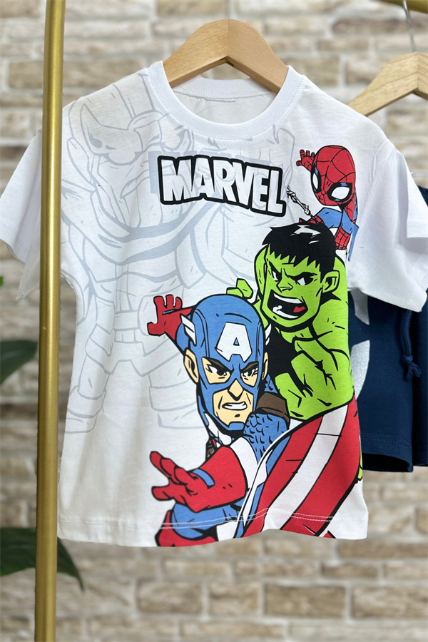 Marvel Lacivert Şort Takım