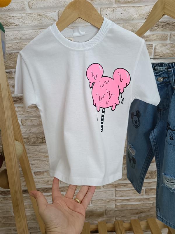 Unisex Çocuk Mıckey Dondurmalı Tshırt