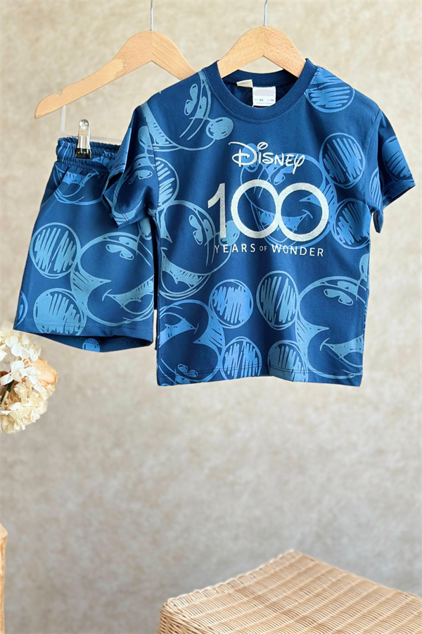 Mickey Lacivert Şortlu Takım