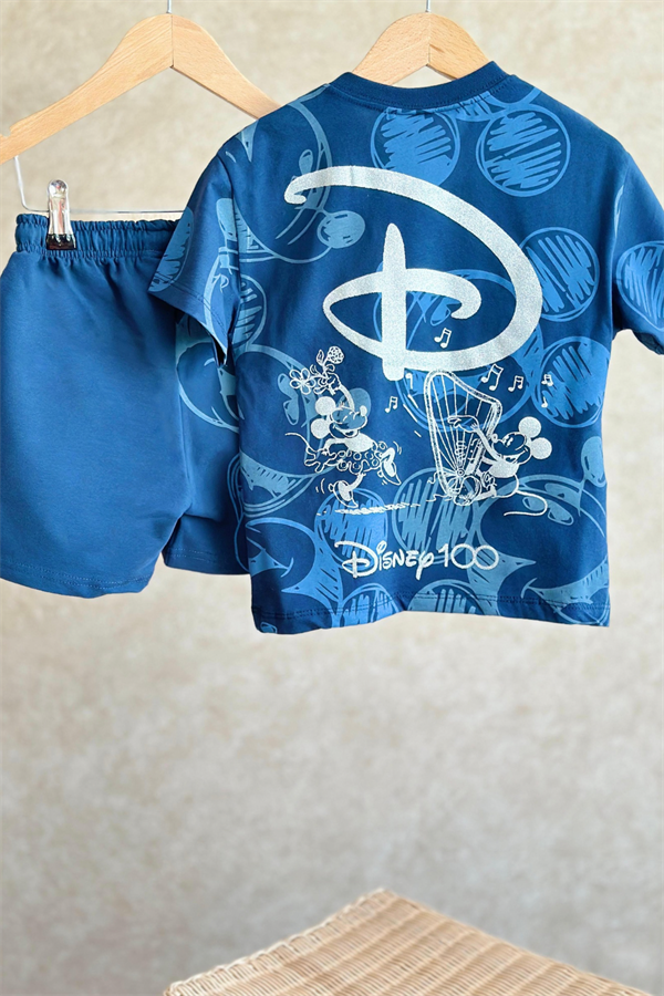 Mickey Lacivert Şortlu Takım