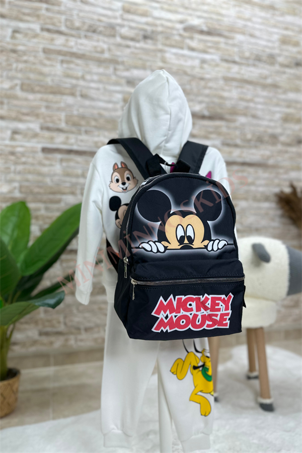 Mickey Mouse Baskı Siyah Çanta