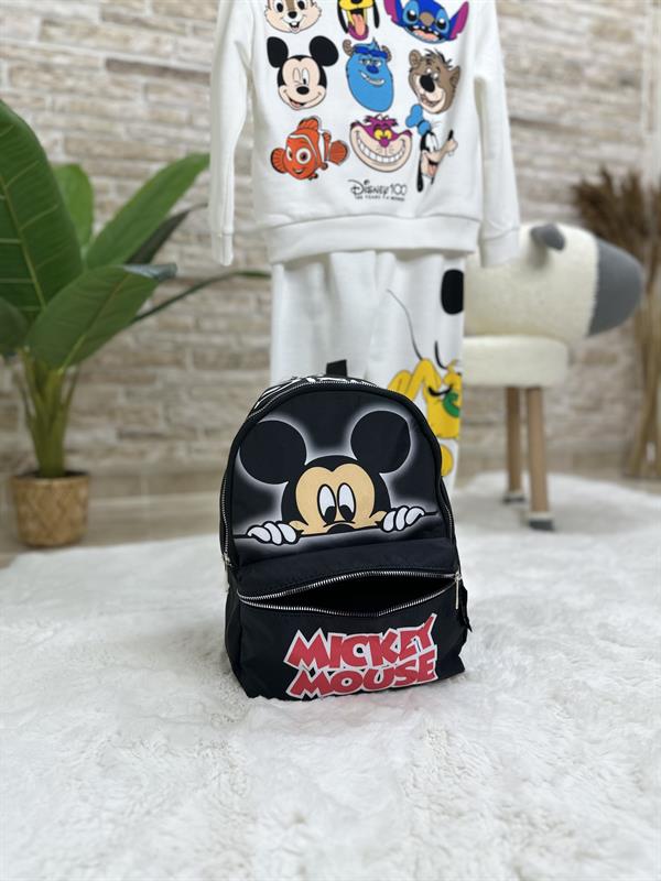 Mickey Mouse Baskı Siyah Çanta